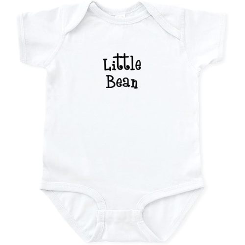 CafePress Little Bean Black Infant Bodysuit Cute Infant Bodysuit Baby Romper - NB-3M - Cloud White