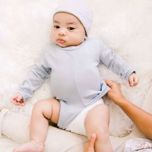 Peasy Co. Blue No-Snap Comfort Baby Pajamas Set (3-6 mo)