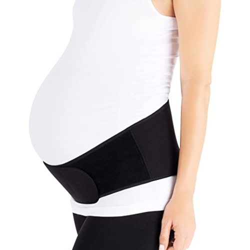 Belly Bandit Upsie Belly Pregnancy Support Band - The Ideal Support for your Belly and Relief for your Aching Back - Anti-Dig Closure and 12" of Adjustability, Black, Medium