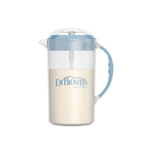 Dr. Brown's Baby Formula Mixing Pitcher, Adjustable Stopper/Locking Lid/No-Drip Spout, Blue 36oz, 1 Pack