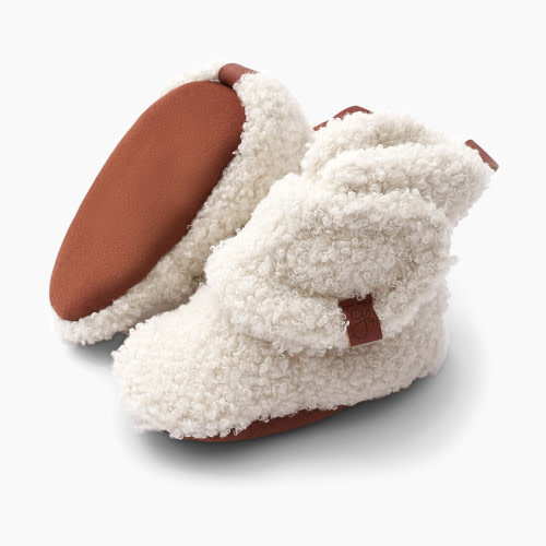 Goumi Kids High Pile Fleece Baby Boots - Alabaster, 0-3 M