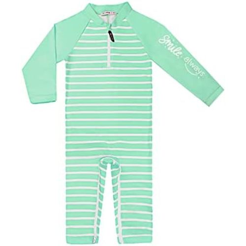 weVSwe Baby Toddler UPF 50+ Sun Protection Rash Guard Long Sleeve Swimsuit with Crotch Zipper