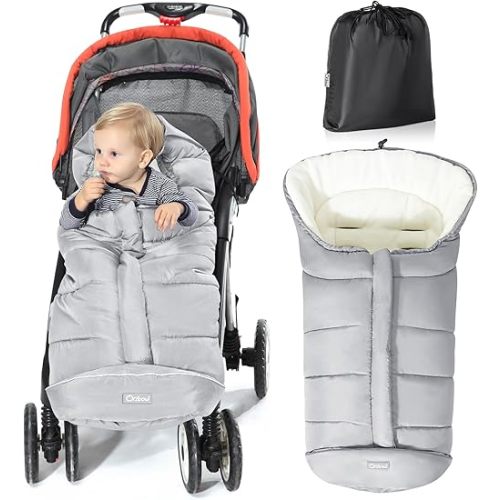 Orzbow Warm Bunting Bag Universal,Stroller Sleeping Bag Cold Weather,Waterproof Toddler Footmuff (Beige, Large)