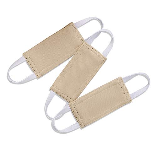 PONY DANCE Nursery Door Latch Cover Silencer - Door Closer Jammer Cushion for Baby Good Sleep Universal Knob Latch Silence Cover for Quiet, W 4 x L 2 inches, Pack-3, Biscotti Beige
