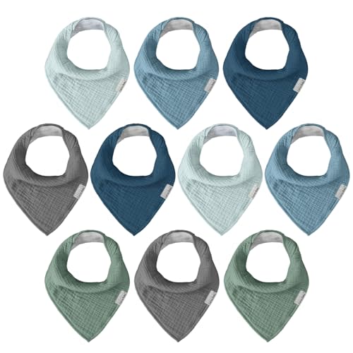 Muslin Baby Bibs for Boys Girls,Baby Bibs for Teething and Drooling,Baby Drool Muslin Bibs,Newborn Bibs for Baby Boy Girl