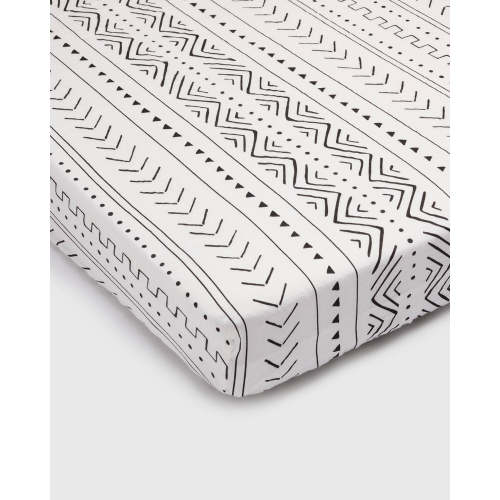 Muslin Fitted Crib Sheet - White Mudcloth