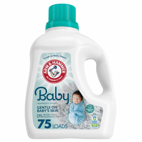 Arm & Hammer Baby Hypoallergenic Laundry Detergent, 118.1 Fl oz, 75 Loads, Odor Free