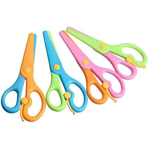 LovesTown Preschool Training Scissors,4Pcs Children Safety Pre-School Safety Scissors Art Craft Scissors