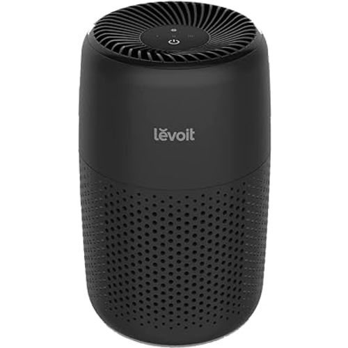 LEVOIT Air Purifiers For Bedroom Home, 3-in-1 Filter Cleaner With Fragrance Sponge For Better Sleep, Filters Smoke, Allergies, Pet Dander, Odor, Dust, Office, Desktop, Portable, Core Mini, Black