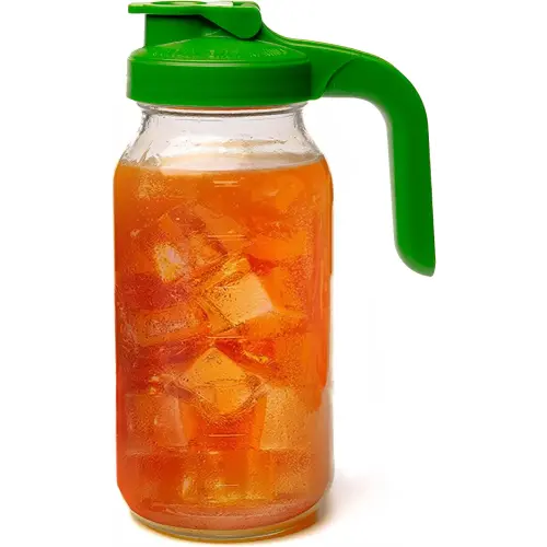 Heavy Duty Glass Mason Jar Pitcher - 2 Quart (64 Oz)