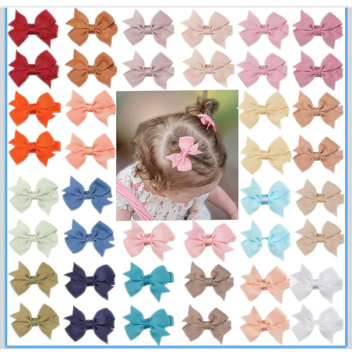CÉLLOT Hair Clips for Girls - 42PCS Fully Lined Hair Bows Alligator Clips for Toddlers, Infants, Kids, 21 Color Pairs