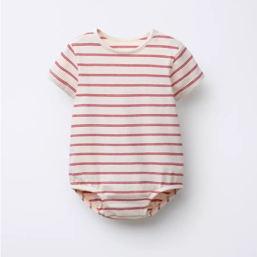 STRIPED KNIT BODYSUIT - Light ecru | ZARA United States