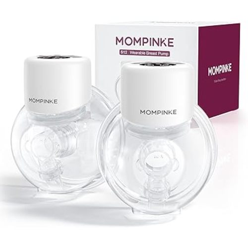 Hands Free Breast Pump S12, Wearable Breastfeeding Pump with 3 Modes & 12 Levels, Electric Portable Breast Pump, 24mm, 2 Pack, White