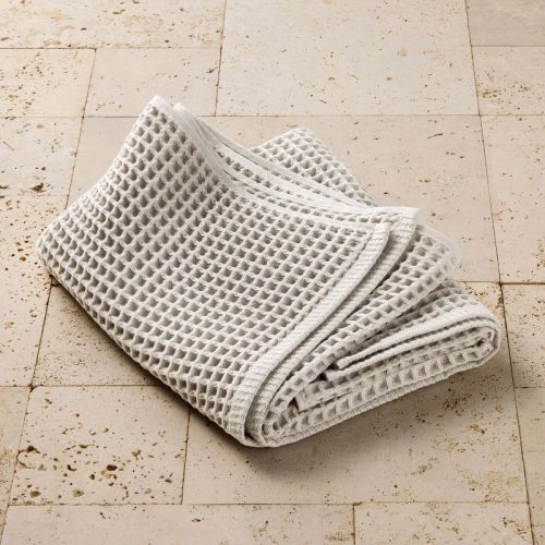 Waffle Bath Towel Gray - Casaluna™: 100% Cotton, Lightweight 300-450 GSM, Pre Washed, OEKO-TEX Certified