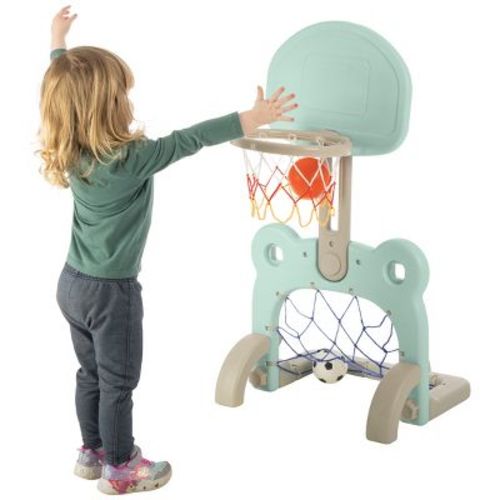 Hey Play Kid Basketball Hoop and Soccer Goal, Blue