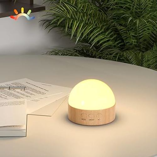 Kintion Night Light, Dimmable 8 Color Portable LED Night Light, 1800mAh Rechargeable Nursery Light Lamp, Soft Eye Caring Warm White, White, Red, Blue, Green Color Lighting for Sleep Aid (Brown, 1pcs)