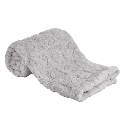 Yurhap Fleece Baby Blanket Heart Checkered, Ultra Soft Cozy Baby Blankets for Boys Girls, Fluffy Infant Toddler Newborn Receiving Gifts for Crib Stroller 30"x40" (Silver Grey)