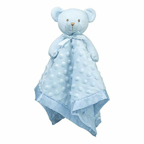Pro Goleem Teddy Bear Lovey Baby Security Blanket for Boys and Girls Unisex Soft Lovie Christmas Baby Gifts for Newborn Toddler Snuggle Toy Stuffed Animal Blue 16 Inch