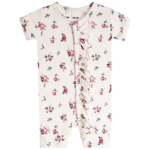 Ivory Floral Ruffle Union Suit