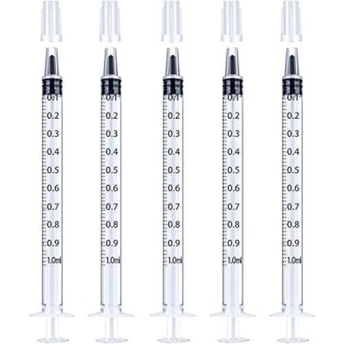 30Pcs 1ml Syringes with Caps Oral Dispenser Individually Sterile Warpped for Medicine Dropper, Colostrum Collect Feeding Pets, Measuring Liquids, Scientific Labs, Plant Watering