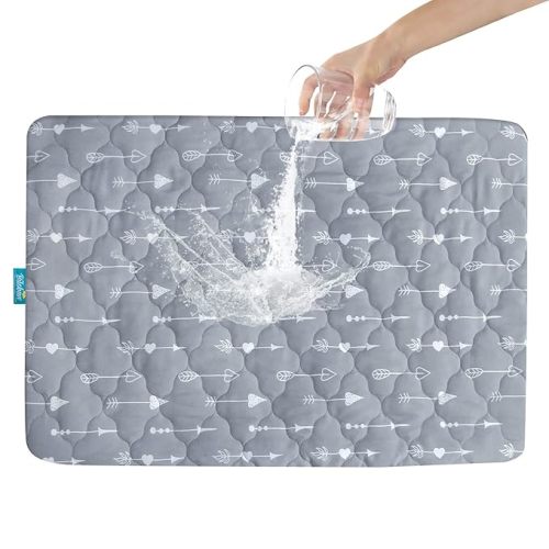 Pack and Play Mattress Protector Sheets Fitted Waterproof Pack and Play Mattress Pad Cover, Compatible with Graco Pack n Play & Dream On Me & Pamo Babe, Playpen/Playard Sheet, Gray Arrow, 39" x 27"