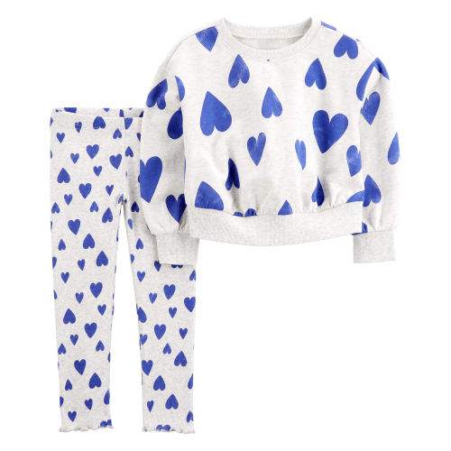 Baby 2-Piece Heart Sweatshirt & Pant Set