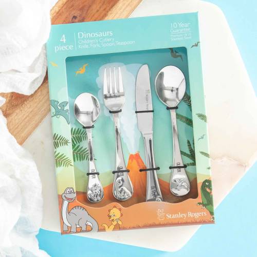 6 DESIGNS AVAILIABLE! Child&#39;s Name Cutlery Set - Personalised Engraved Stainless Steel Children Kid Baby - Bunny Teddy Bear Dinosaur Fairy