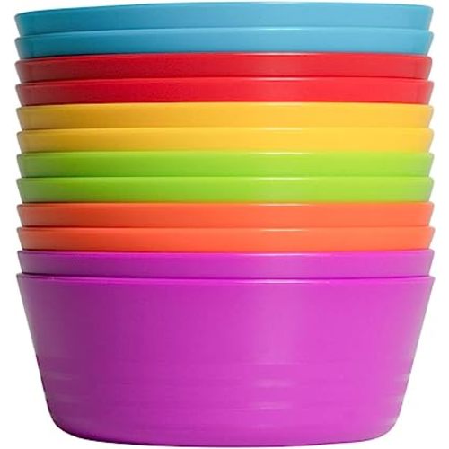 Klickpick Home Set Of 12 Kids colorful Snack Bowls set Toddlers Cereal Bowl Set Children Bowl Kid Microwave Dishwasher Safe BPA Free Assorted Colour Bowls - 6 Colours