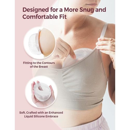 Momcozy Breast Milk Collector, Milk Collectors for Breastfeeding, Reusable Breast Milk Shells, Silicone Catcher with More Fit & Soft (3oz/90ml, 2 Counts)