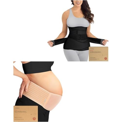 KeaBabies 3 in 1 Postpartum Belly Support Recovery Wrap and Maternity Belly Band for Pregnancy - Postpartum Belly Band - Soft & Breathable Pregnancy Belly Support Belt