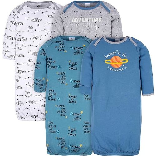 Gerber Baby Boy and Girls 4-Pack Sleeper Gown