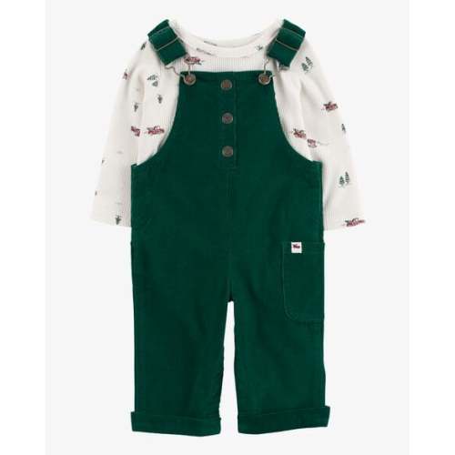 Baby 2-Piece Holiday Thermal Tee & Corduroy Overalls Set | Carter's