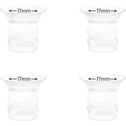 4pcs Flange Insert 17mm Compatible with eufy S1 Pro/S1/E10/E20 Wearable Breast Pump, Replace for eufy Breast Pump Sizing Insert, Fit for eufy Pump Replacement Parts