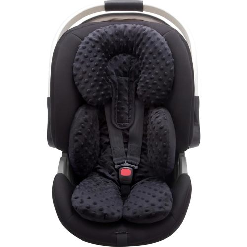 Pro Goleem Infant Car Seat Insert, Baby Head Neck Body Support, Soft Minky Newborn Car Seat Insert, 2-in-1 Reversible, Boys and Girls, Black