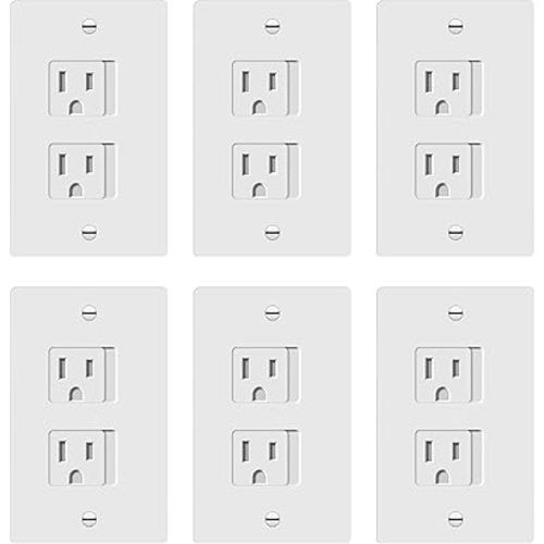 ENERLITES Child Proof Outlet Cover, Self-Closing, Fits Both Duplex and Decorator Outlet, Safety Design, Tamper-Resistant Socket Plug for Receptacle, Size 4.75" x 3.9", 8800-TR, White 6 Pack