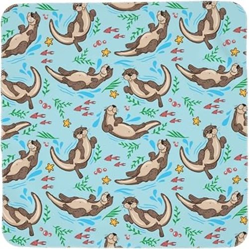 Sea Otter Baby Stuff Newborn Swaddle Blanket Soft & Cozy Receiving Baby Blankets Swaddle Wrap for Boys and Girls