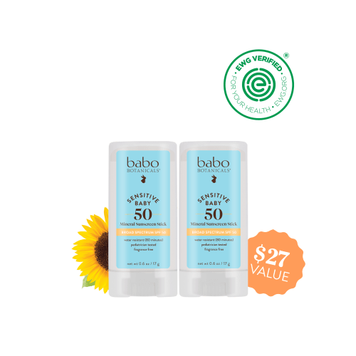 Sensitive Baby Mineral Sunscreen Stick SPF50 Duo