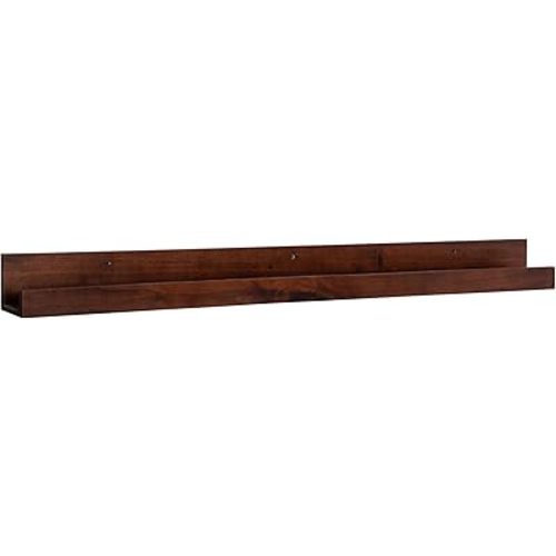 Kate and Laurel Levie Modern Floating Wall Shelf Picture Frame Holder Ledge, Dark Walnut Brown