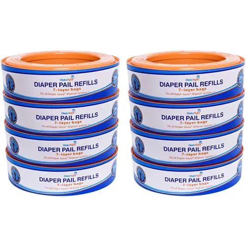 Compatible with Diaper Genie Pails, 8-Pack, 2160 count