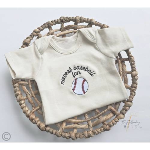 Embroidered Newest Baseball Fan ONESIES® brand, New to the Club, Crew, Daddy's Buddy, Pregnancy Baby Announcement, Unique Bodysuit, Misc 297