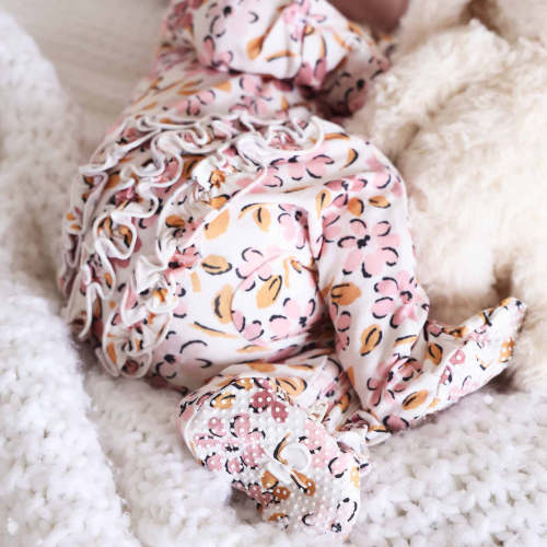 Mauvelous Meadow Ruffle Zipper Footie