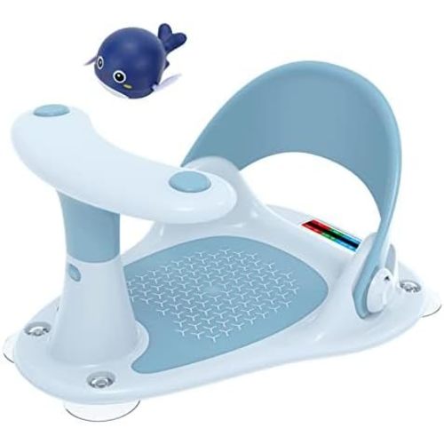 Baby Bath Seat,Infant Bath Seat for Babies 6 Months & Up,Baby Bath Chair Baby Tub Seat,Baby Bathtub Seat with Thermometer/Baby Bath Toys/with 4 Secure Suction Cups Toddler Bath Seat(Blue)