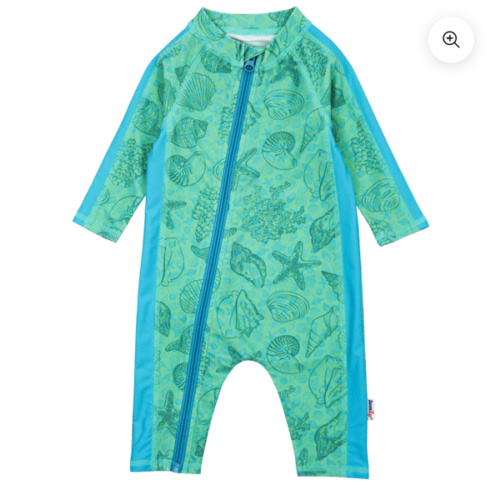 Sunsuit - Long Sleeve Romper Swimsuit 0-6M | "Seashell"
