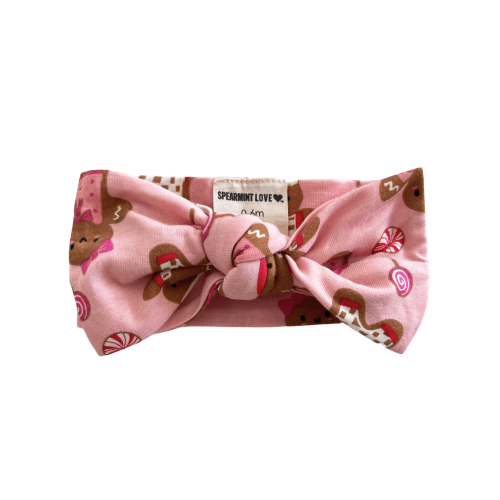 Knot Bow, Gingerbread Friends Pink