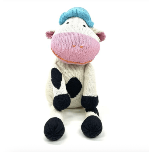 (Blue Hat) Kenana Knitters Hand Knitted Cow Stuffed Animal - Large – Humble Hilo