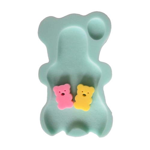 Soft Baby Bath Sponge Mat with Non Slip Cushion 1 Set Mint Green