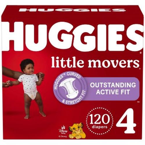Huggies Little Movers Active Fit Diapers - Size 4 - 120ct
