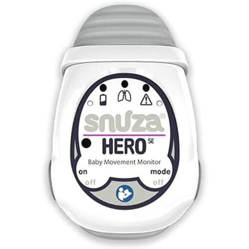 Snuza Hero Baby Monitor: Alerts When No Movement Detected, Gentle Vibration Pre-Alerts, Attaches to Nappy, No WiFi/Bluetooth, Medical Grade Material. Safer Sleep for Babies, Better Sleep for Parents.