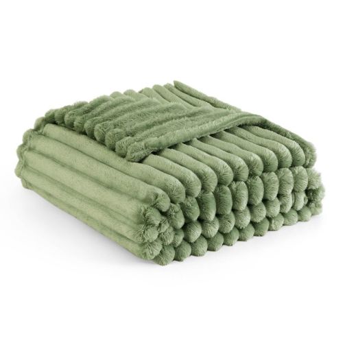 Bed Blanket With Chunky Corduroy Throw Size Reseda - Bedsure