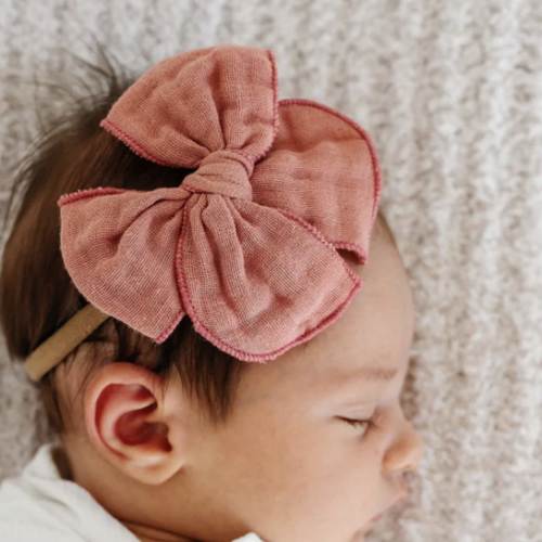 Cloud Muslin™ Heirloom Bow - Rose Headband